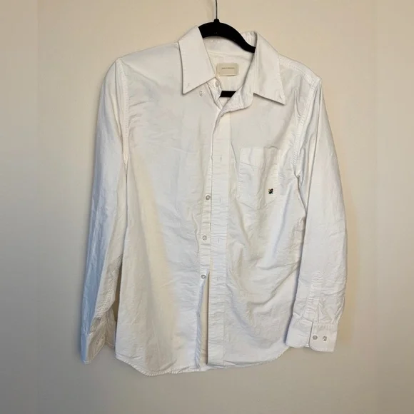Aime Leon Dore White crest oxford button down shirt in white - size small - Picture 3 of 9